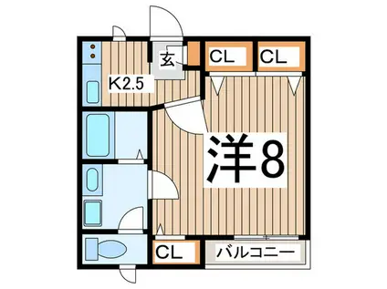 クリスタルパレス金沢八景(1K/2階)の間取り写真