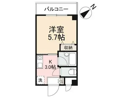 メゾン宮脇町(1K/3階)の間取り写真