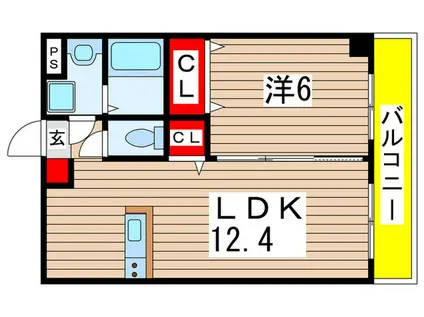 DOLCE SKY II(1LDK/1階)の間取り写真
