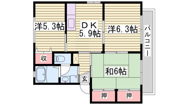 シャーメゾン志保A(3K/1階)の間取り写真