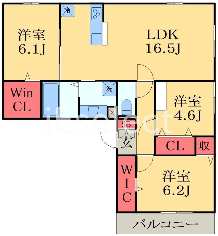 明幸2番館(3LDK/1階)の間取り写真