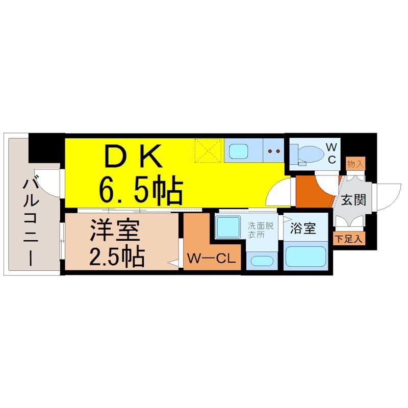 エステムコート名古屋サウスプレミオ(1DK/6階)の間取り写真