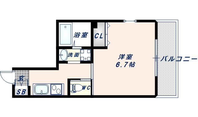 みおつくし小路 (1K/4階)の間取り写真
