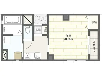 BR東延末(1K/5階)の間取り写真