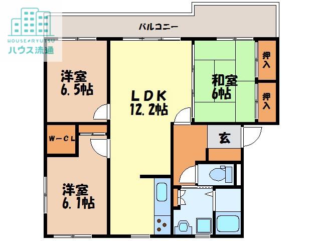 三愛ビル8(3LDK/2階)の間取り写真
