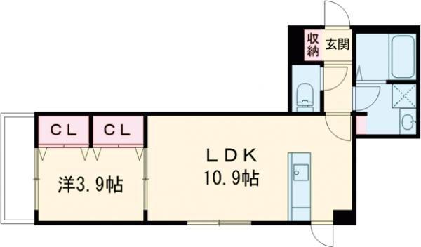 ヴェルデオーロ住吉(1LDK/3階)の間取り写真