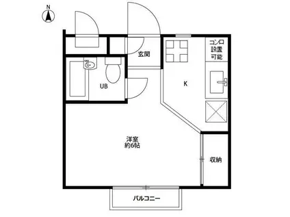 FLATS7(ワンルーム/2階)の間取り写真