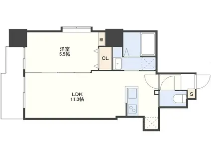 ルアーナ赤迫(1LDK/6階)の間取り写真