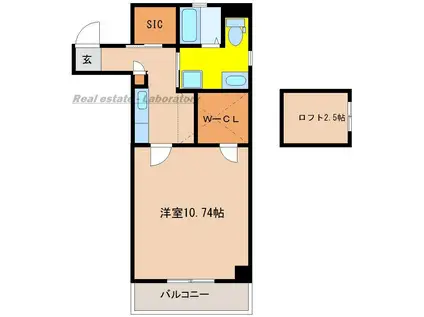JR日豊本線 宮崎駅 徒歩9分 6階建 築19年(1K/4階)の間取り写真