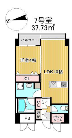 PAXレジデンス(1LDK/3階)の間取り写真