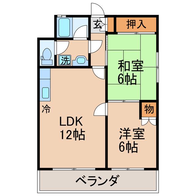 コルコルバン(2LDK/1階)の間取り写真