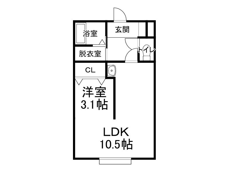 FAVORITE(1LDK/1階)の間取り写真