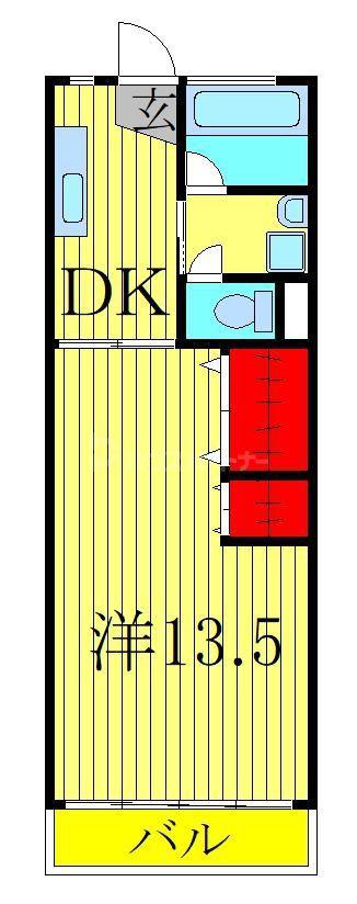 千代田ハイツ(1DK/3階)の間取り写真