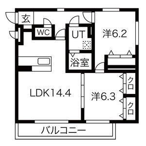 プリマヴェーラ(2LDK/4階)の間取り写真