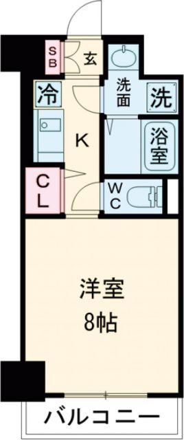 レジデンス三宮東グルーブ(1K/5階)の間取り写真