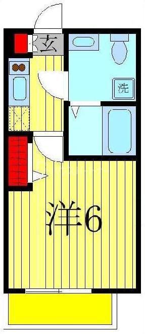 ベルメント平賀(1K/1階)の間取り写真