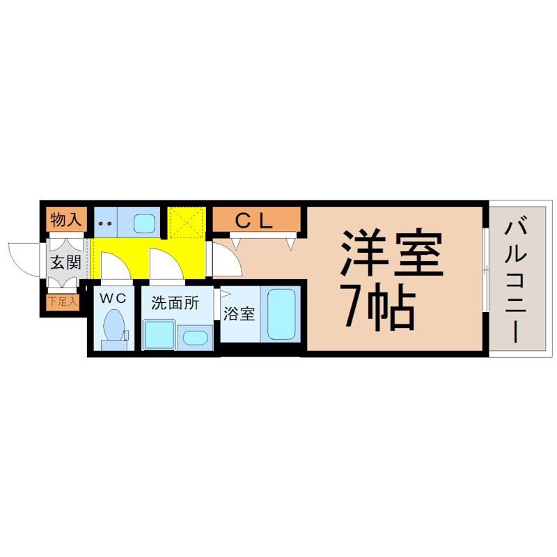 S-RESIDENCE堀田ノース(1K/12階)の間取り写真