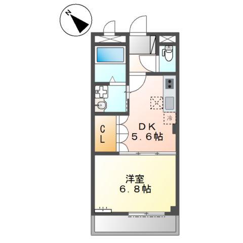梅町マンション(1DK/1階)の間取り写真