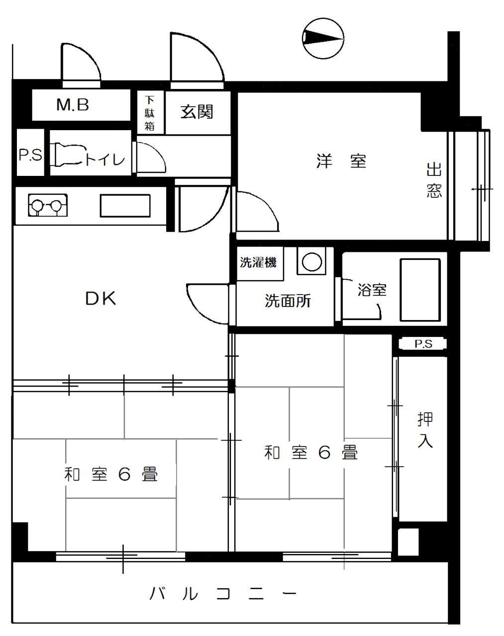 関東バス高井戸ハイツ(3DK/5階)の間取り写真