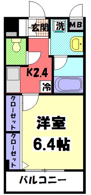 クアイエット(1K/1階)の間取り写真