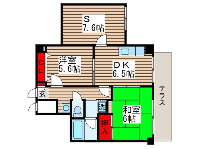 TOMIKURA‐III(2SDK/1階)の間取り写真