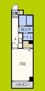 ハートフル21(1K/3階)の間取り写真