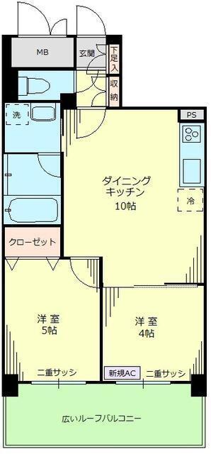 アートパレス エ・ー・デ・ー・1・0・0(2LDK/2階)の間取り写真
