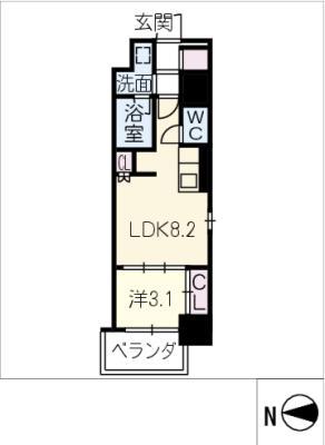 ラ・メゾンフィル御園(1LDK/10階)の間取り写真