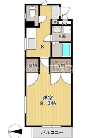 パティオ西島田(1K/2階)の間取り写真