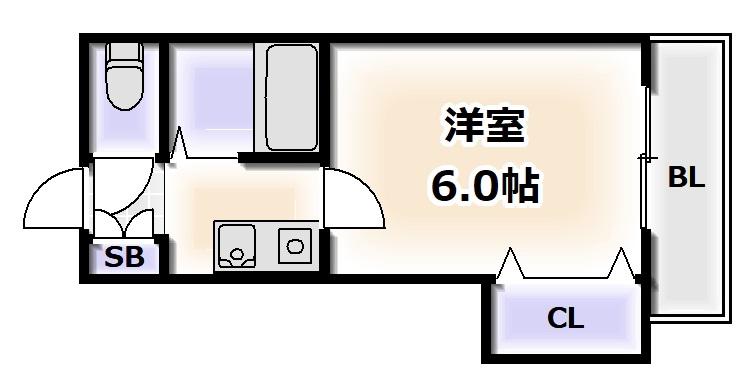 ヴィラ壱番館(1K/2階)の間取り写真