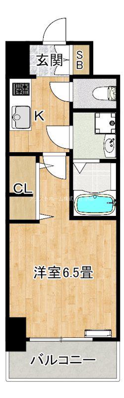 S-RESIDENCE堺BLAZE(1K/7階)の間取り写真