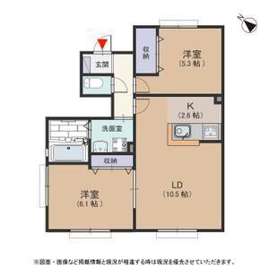 エルメゾンM・K(2LDK/1階)の間取り写真