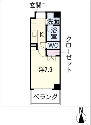アールズコート富が丘(1K/1階)の間取り写真