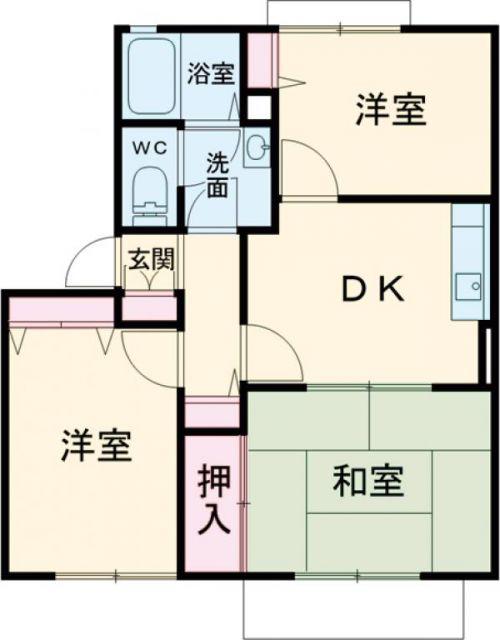グリーンハイツ タキ(3K/2階)の間取り写真