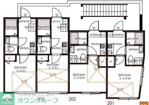 フォレストタウンR(1K/2階)の間取り写真