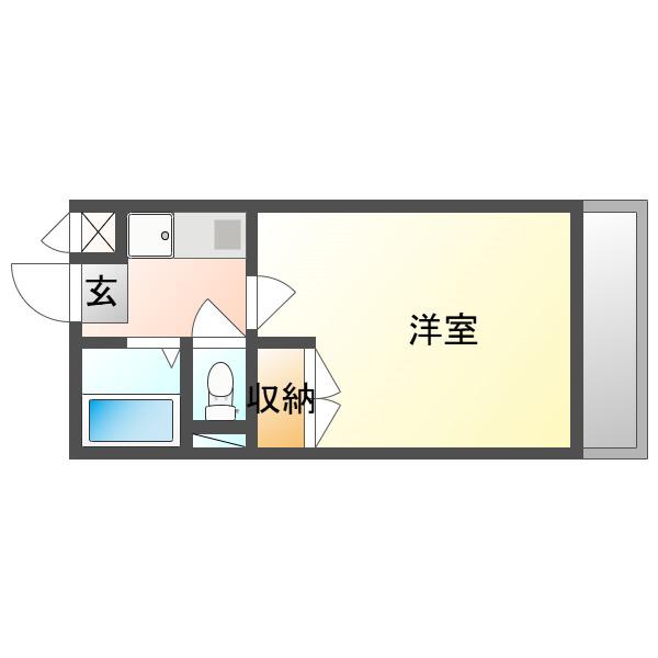 ハイツ南風(1K/3階)の間取り写真