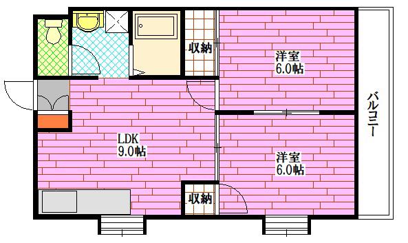 森田ビル1(2LDK/2階)の間取り写真