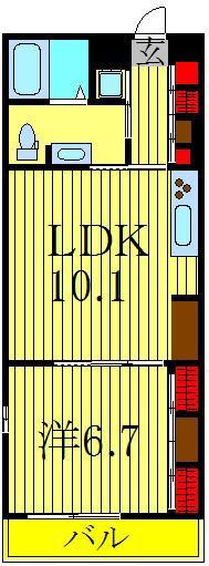 リブリ・白山ウエスト(1LDK/1階)の間取り写真