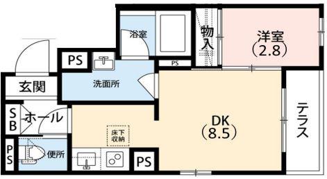 AMA ウエスト(1LDK/2階)の間取り写真
