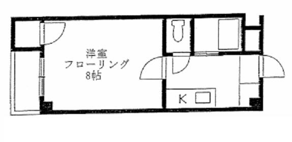 ツリガミ海老江ツインビルパートII(1K/2階)の間取り写真
