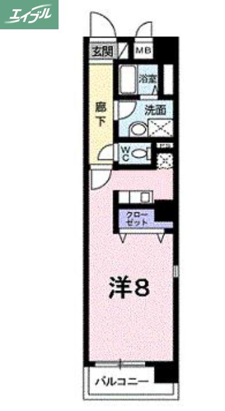 CASA SYUNSUI(ワンルーム/2階)の間取り写真