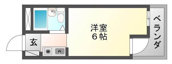 ジョイフル塚口(ワンルーム/3階)の間取り写真