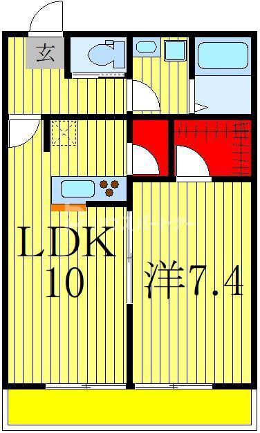ハイセンチュリー(1LDK/3階)の間取り写真