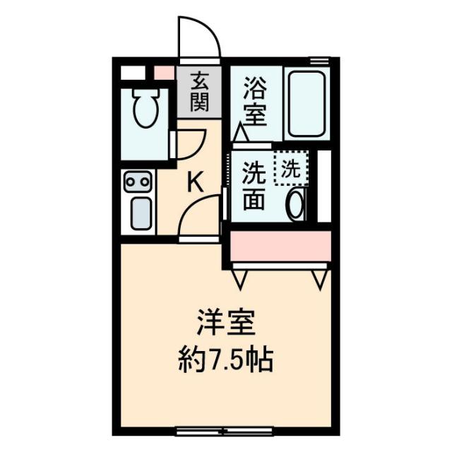 ハイム山花(1K/2階)の間取り写真
