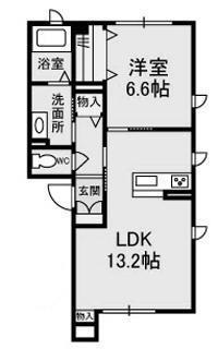 サン・レガーロ(1LDK/1階)の間取り写真