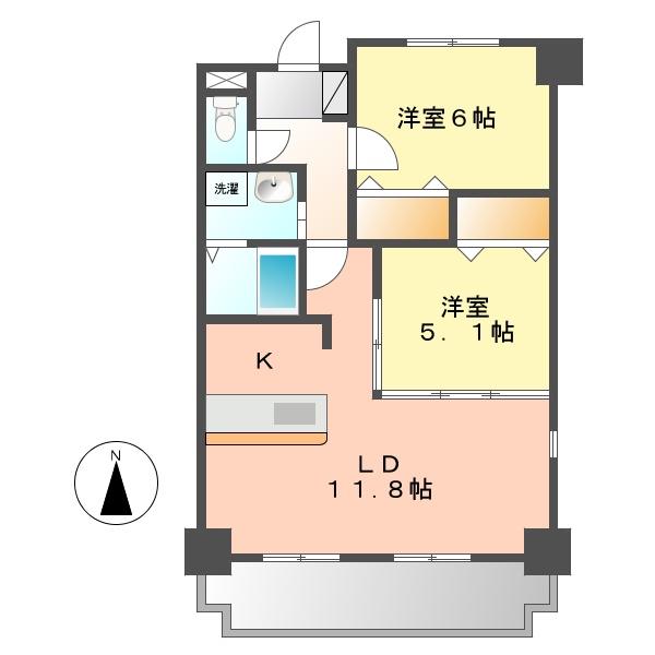 グレイス17(2LDK/3階)の間取り写真