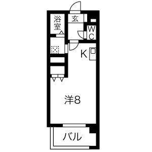 サンビレッジ白金(ワンルーム/2階)の間取り写真