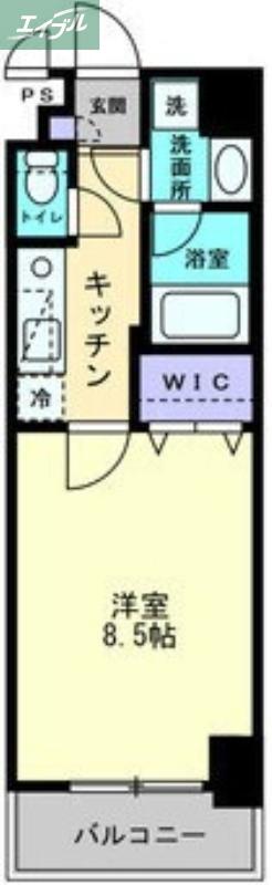 アルファレガロ南中央町(1K/7階)の間取り写真