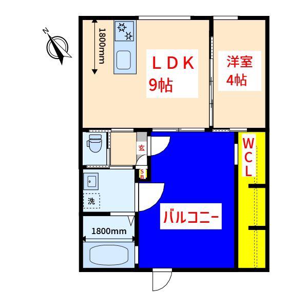 ERFOLG THANKS(1SLDK/2階)の間取り写真