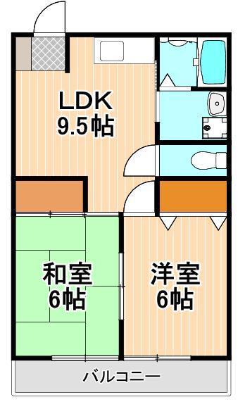 ブルーウッド保塚(2LDK/3階)の間取り写真